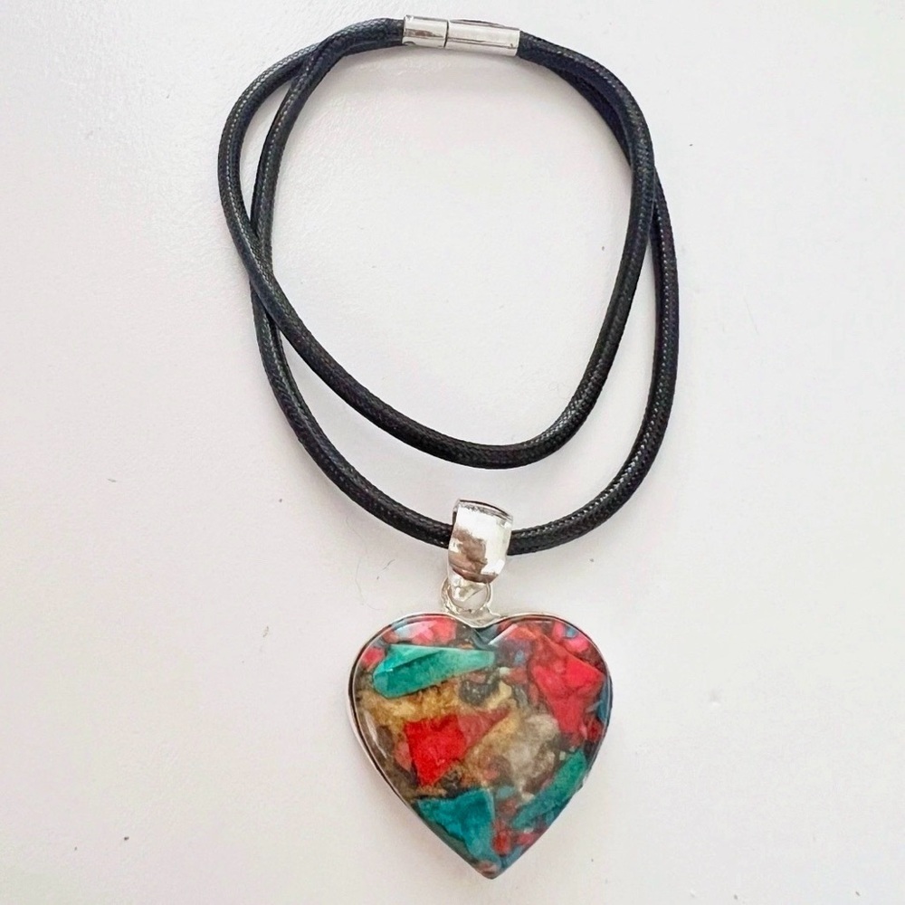 925 Stainless Steel oyster cooper turquoise necklace womens jewelry